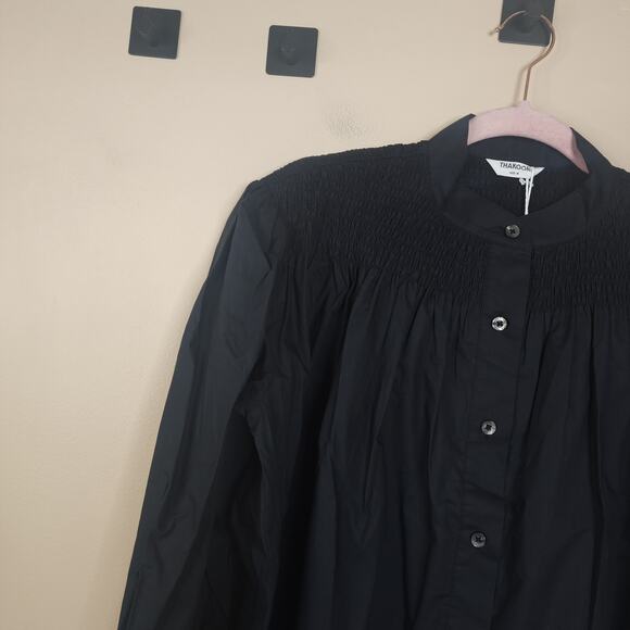 Thakoon Poplin Smocked Top in Black Size M - Picture 3 of 9